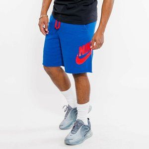 Nike Sportswear Blue Red French Terry Casual Shorts Men Size XLT AR2375-438